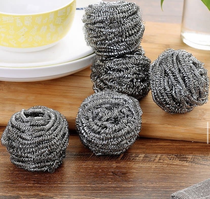 Aluminum and steel pot sponge