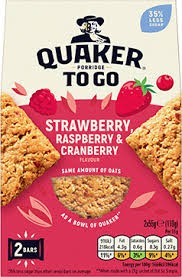 QUAKER PORRIDGE TO GO STRAWBERRY RASPBERRY CRANBERRY