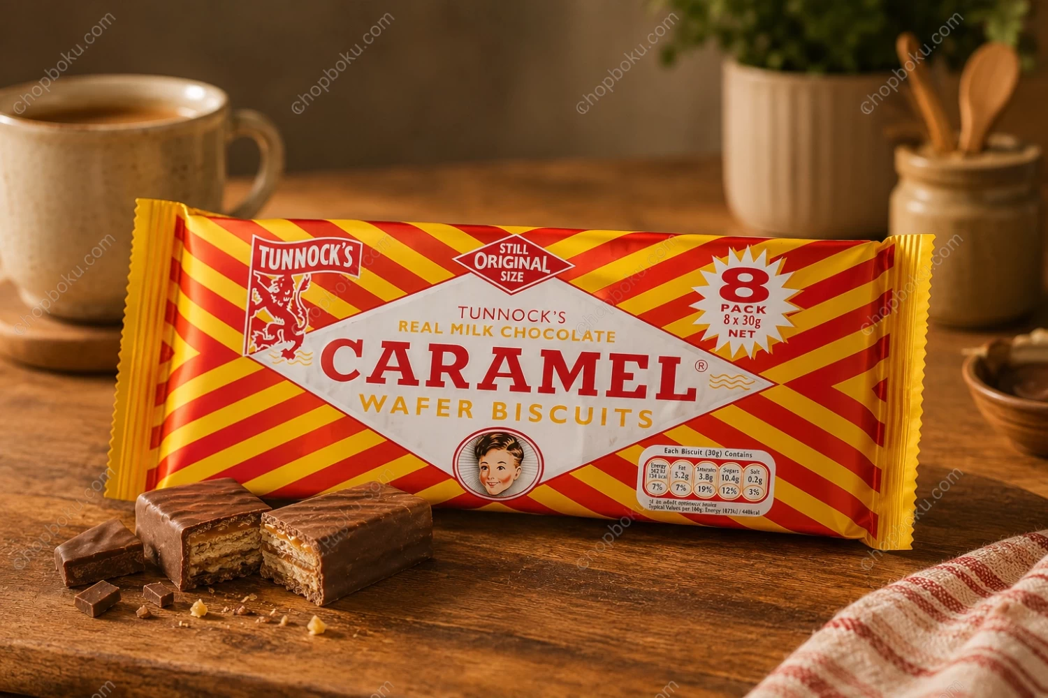 Tunnock's Milk Chocolate Caramel Wafer Biscuits Multi-Pack 240g