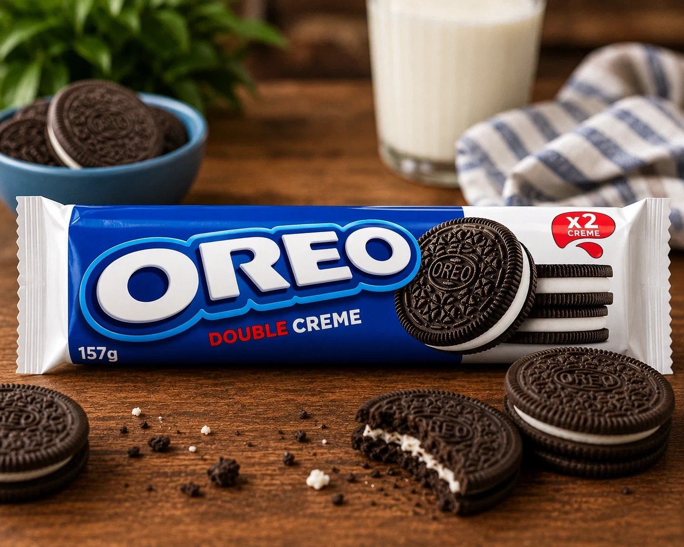 OREO Double Creme Cookies 157g – Extra Creme Chocolate Sandwich Biscuits in Lagos Nigeria