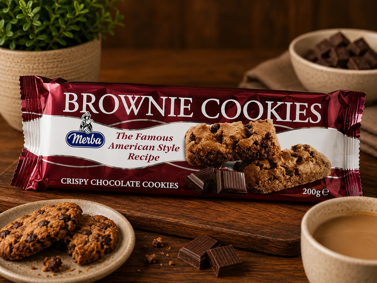 Merba Brownie Cookies 200g – Premium Dutch Chocolate Brownie Cookies in Lagos Nigeria
