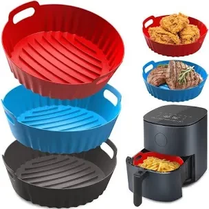 Silicon Reusable Non Stick Air Fryer Baking Pan Tray
