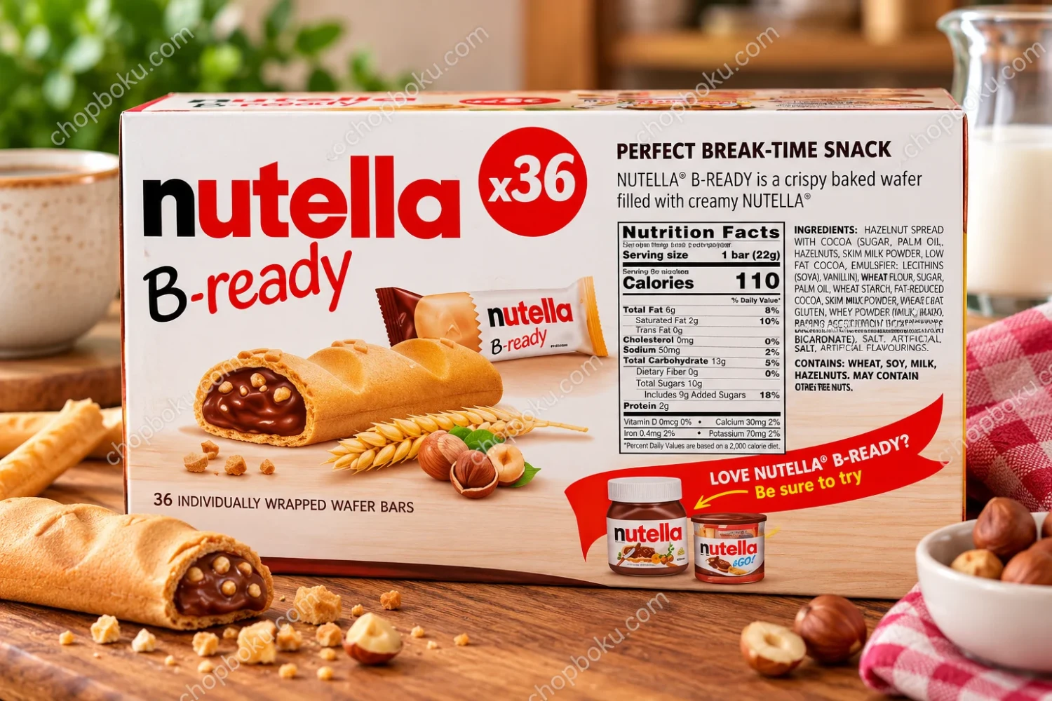Nutella B-Ready 36 Bars × 22g (792g)