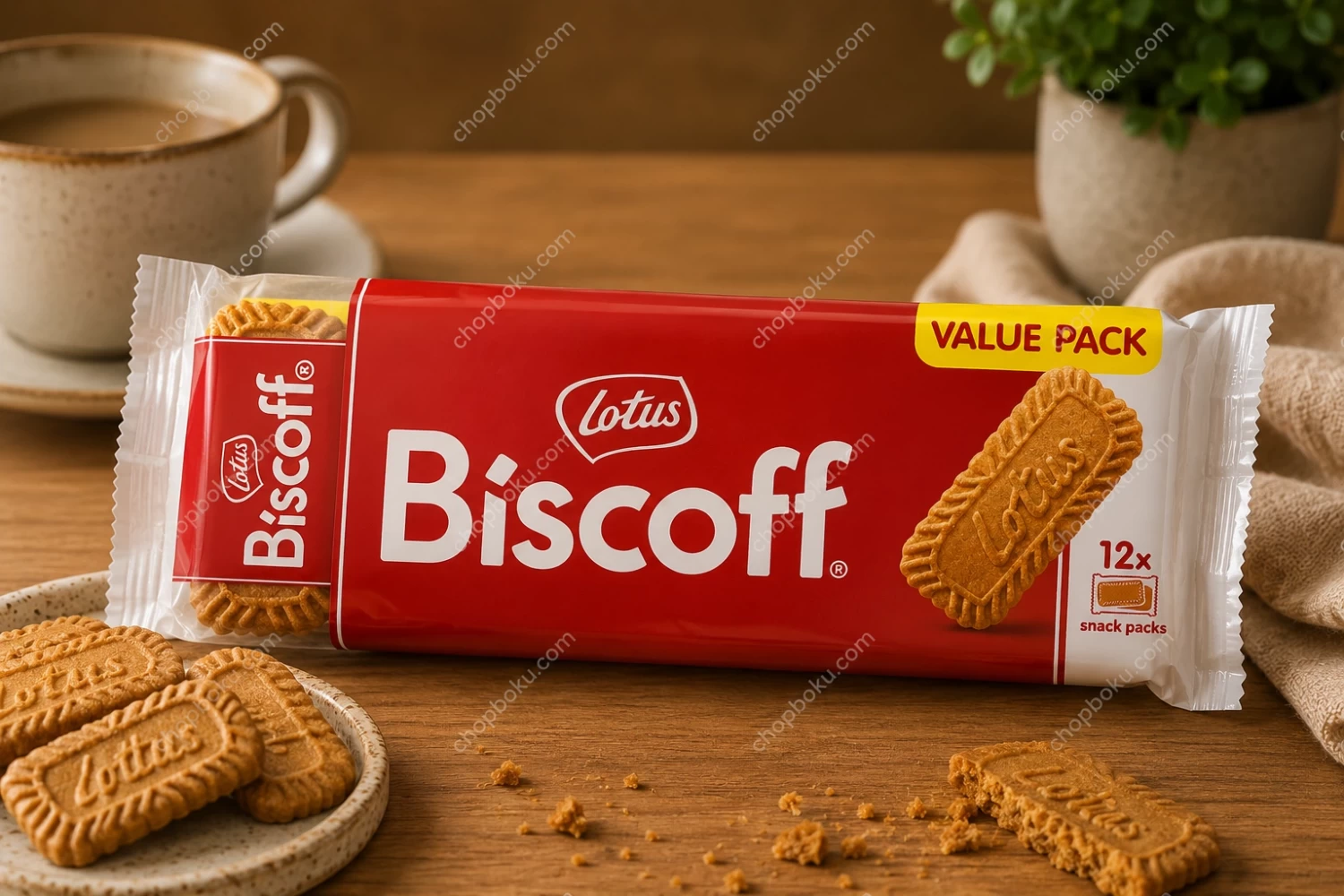 Lotus Biscoff Snack Pack 12 × 2 Biscuits (186g)