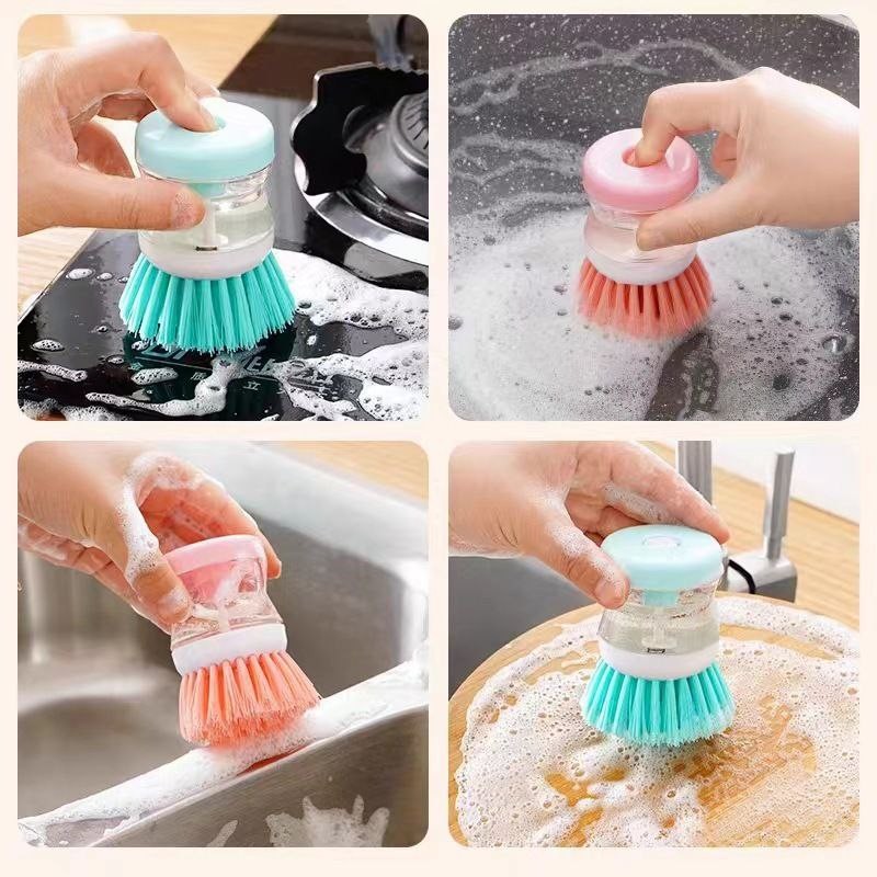 Soap dispensing brush