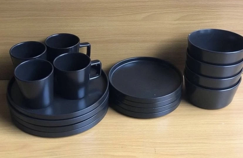 16-Piece Stoneware Dinner Set – Premium Plates & Bowls Tableware (Durable, Microwave & Dishwasher Safe Dining Set)