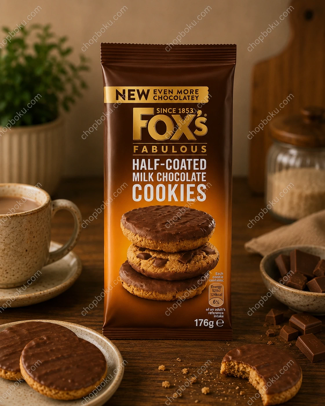 Fox's Fabulous Half-Coated Milk Chocolate Cookies 176g