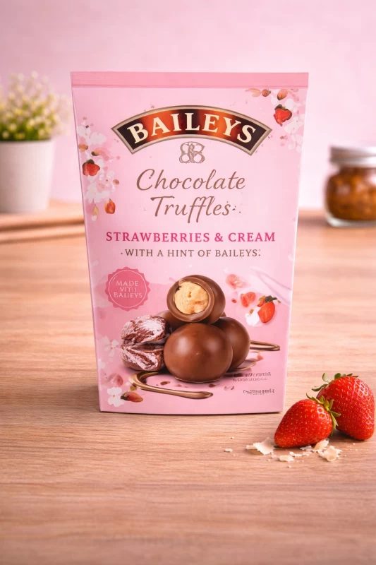 Baileys Strawberries & Cream Chocolate Truffles – Luxury Creamy Strawberry Filled Truffles | Buy in Lagos, Abuja, Port Harcourt (Retail & Bulk Nigeria)
